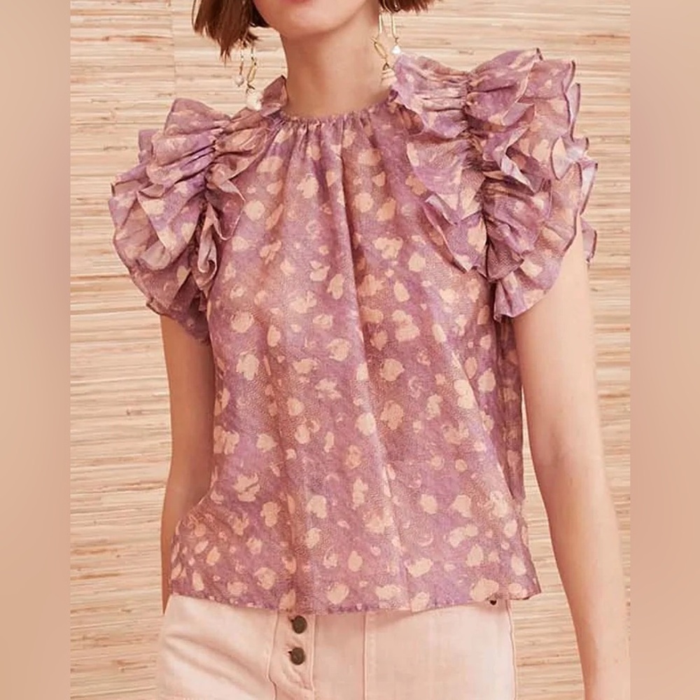 Lavender Dot Print Manon Top